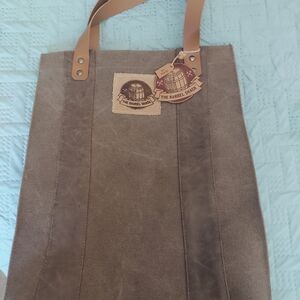 Gray and Tan Men's Tote Bag